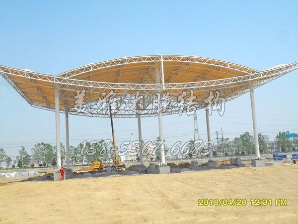 PTFE膜材江蘇中心港區(qū)大門(mén)膜結(jié)構(gòu)工程