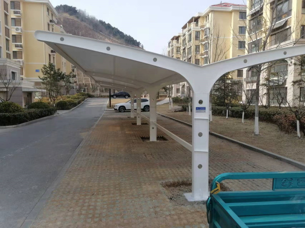 9、車棚膜結(jié)構(gòu)：青島牟家社區(qū)自行車棚膜結(jié)構(gòu) (2)(1)
